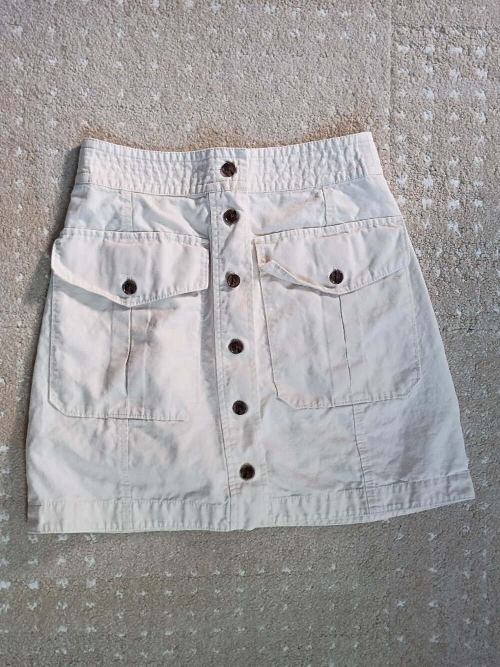 Banana Republic Button Front Cargo Skirt Cream